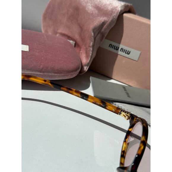NEW Miu Miu MU04ZS Regard Sunglasses in Havana Pink $518 main image 4